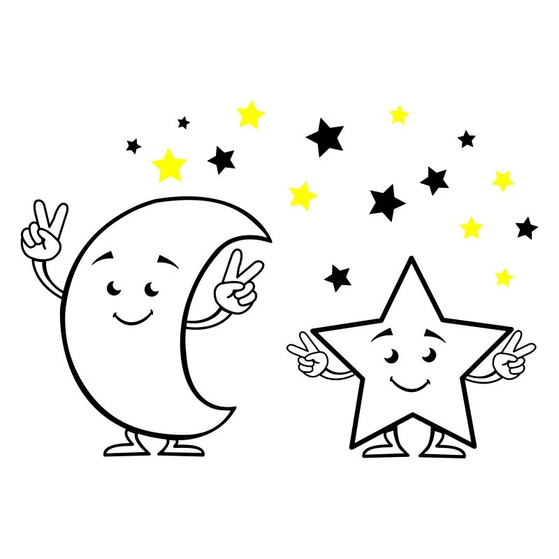 Bande dessinée Lune et étoiles 02