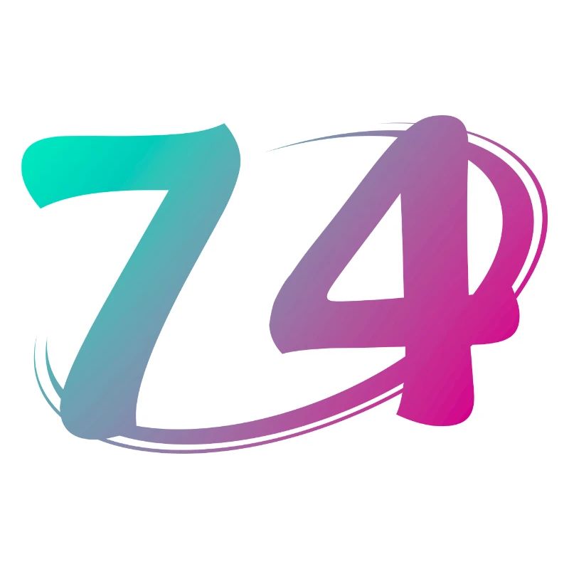 Numéro 74 multicolore
