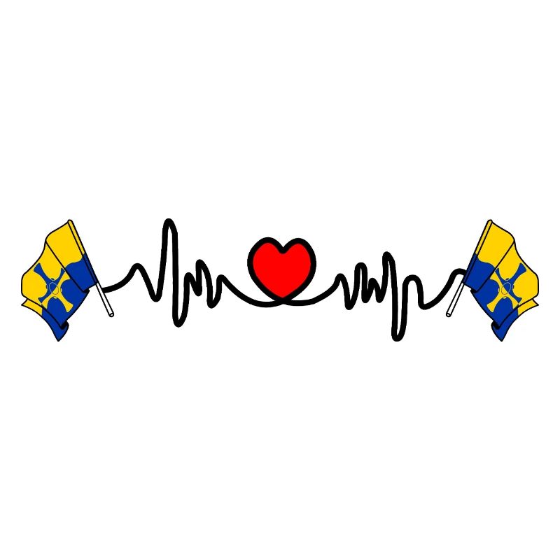 Durham Flag with Heartbeat