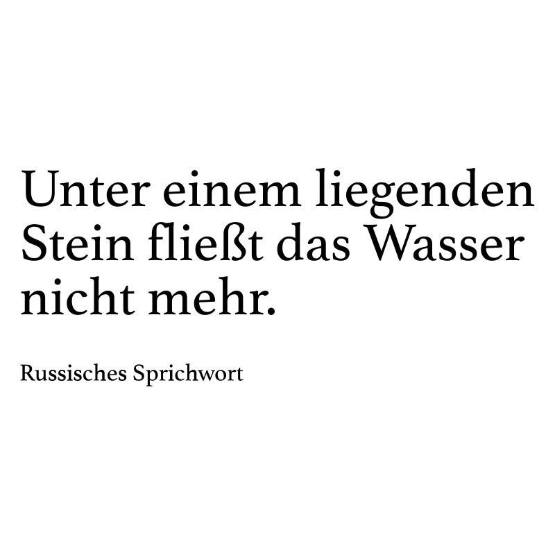Unter einem liegenden Stein fließt das Wasser nic