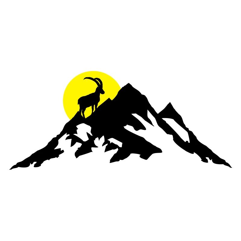 Mountain and Ibex at Sunrise