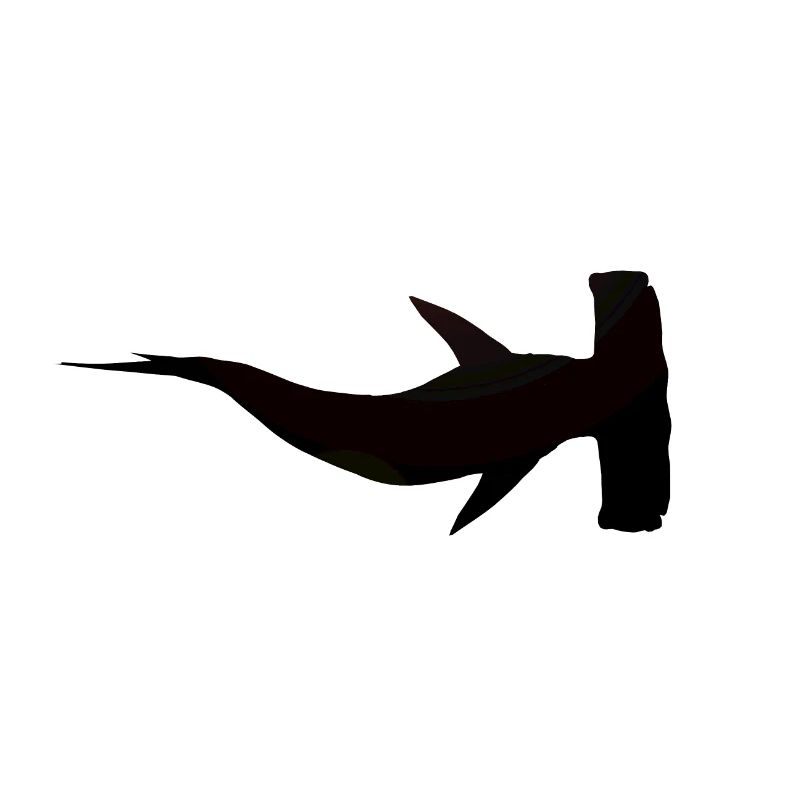 Silhouette mit einem großen Hammerhai