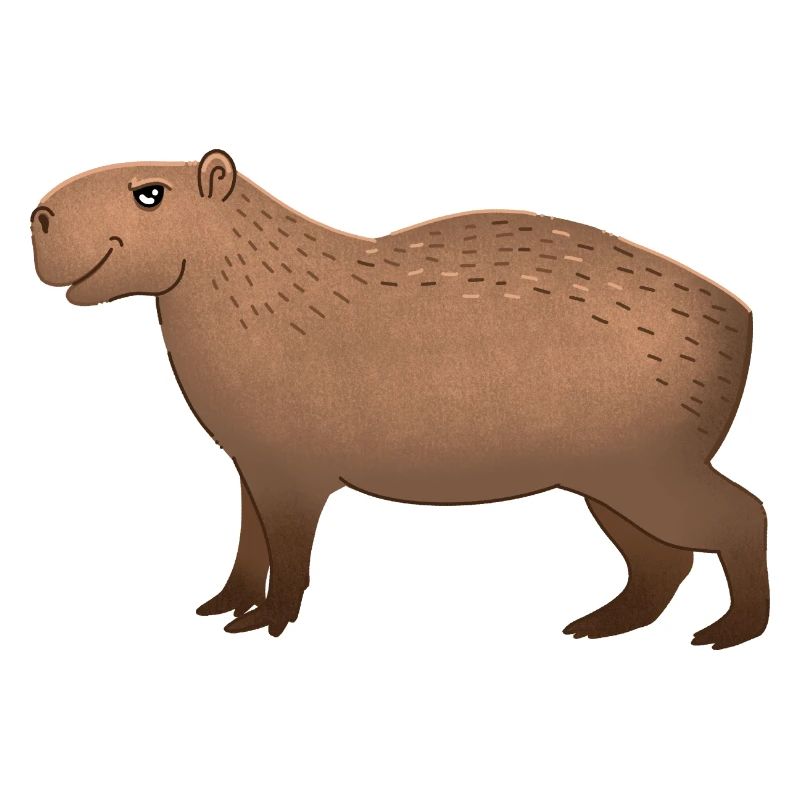 Hand gezeichnet Capybara stehend