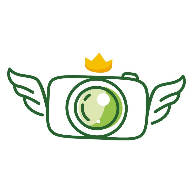 Camera with wings and a crown green