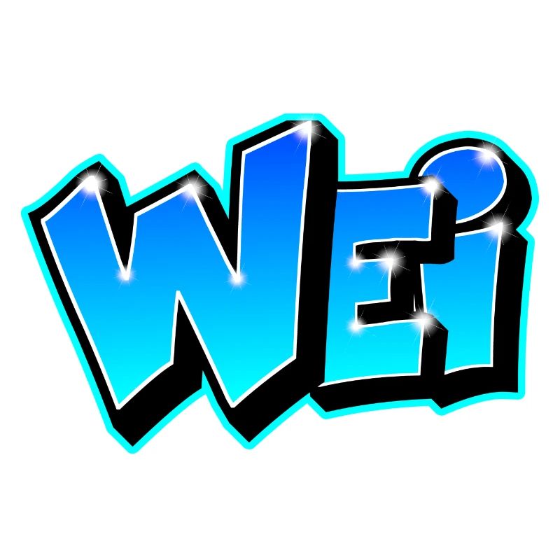 Graffiti prénom WEI imprimable sur Tout