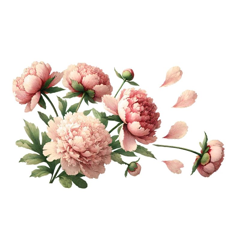 Romantic pink peonies