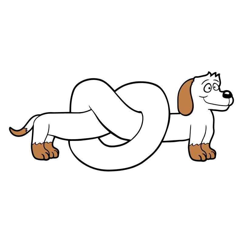 chien teckel bretzel forme noeud long corps bande dessinée