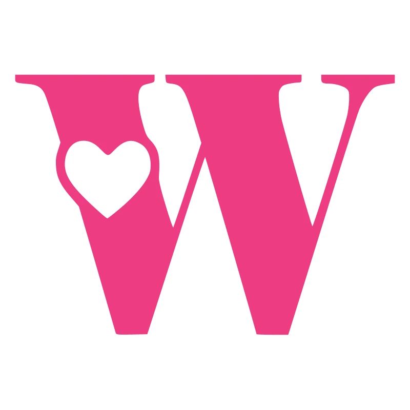 Lettre w Lettre initiale avec coeur