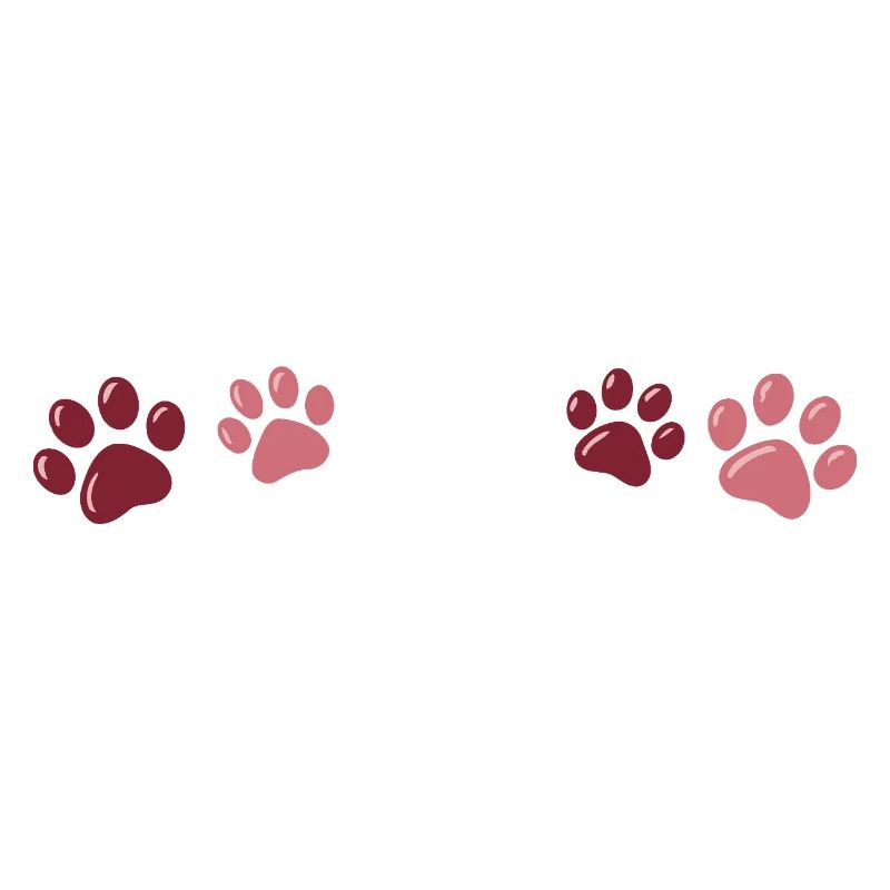 Two-tone red paw prints