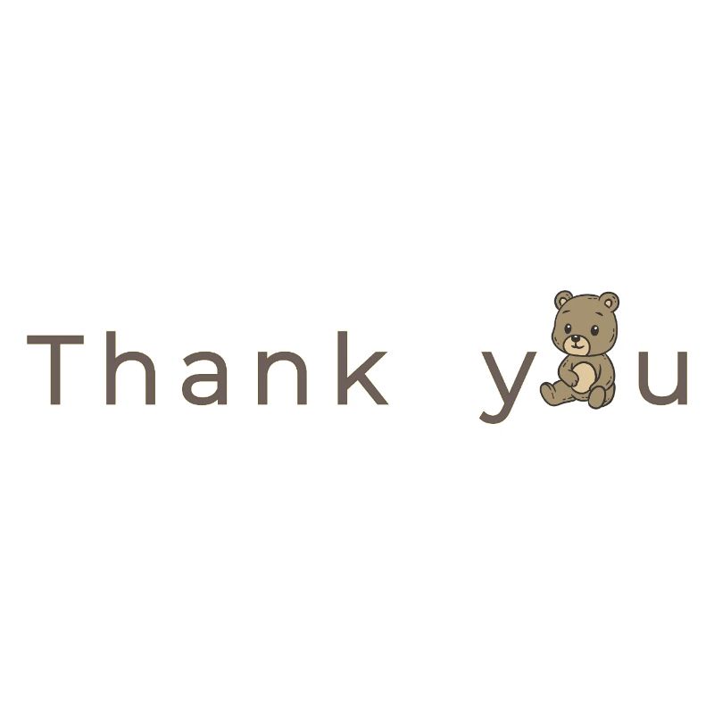 Botschaft thank you mit einem kleinen Teddybär 