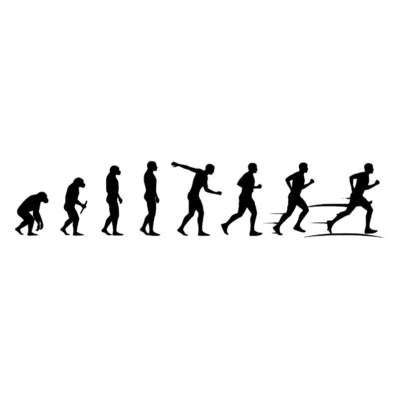 Marathon Runner Evolution T-Shirt Sticker Throw Pillow