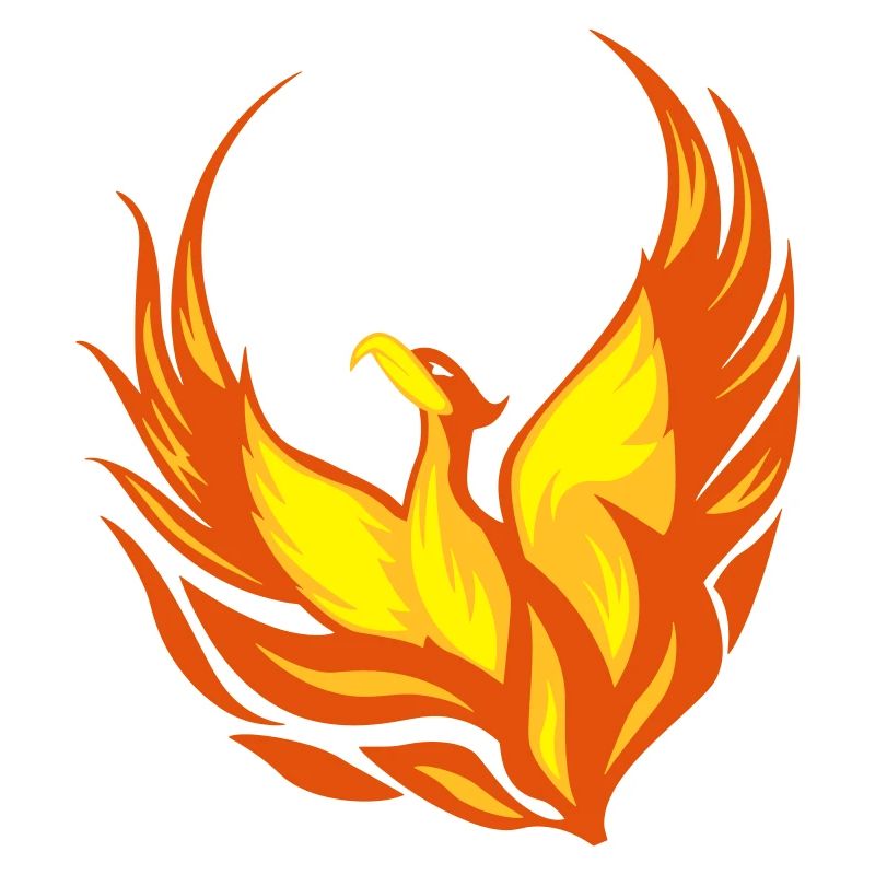 Feuervogel Phönix Flammen Federn