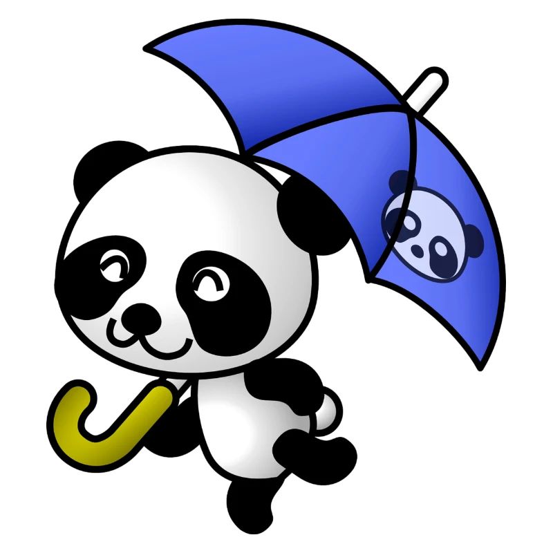 Süßer Panda mit Regenschirm