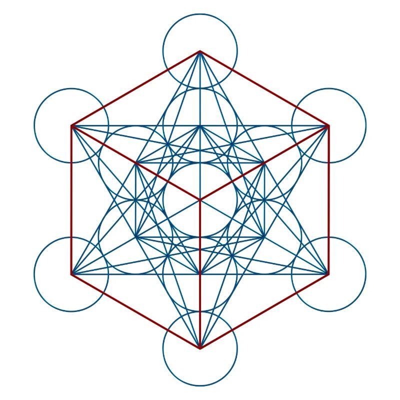 Metatron's Cube - blue red