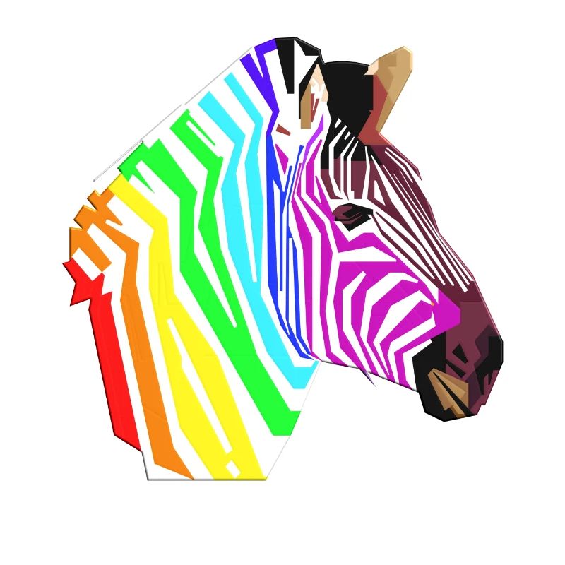 Regenbogen Afrika Tier Zebra Punk Einhorn Geschenk