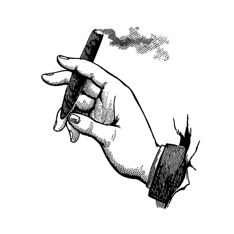 Main avec cigare