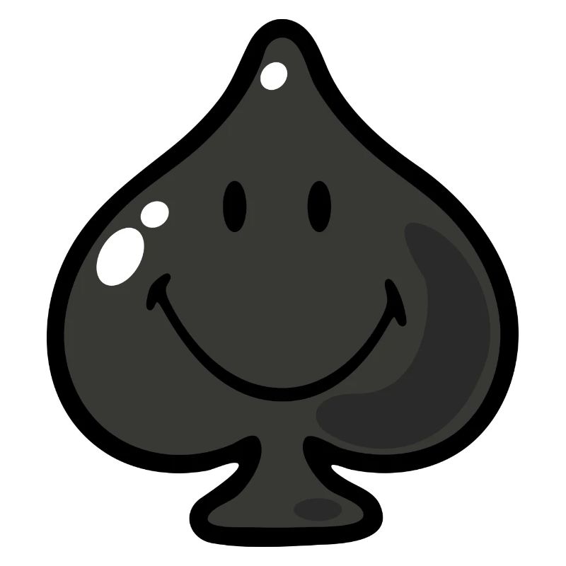 Smiley Spades Black