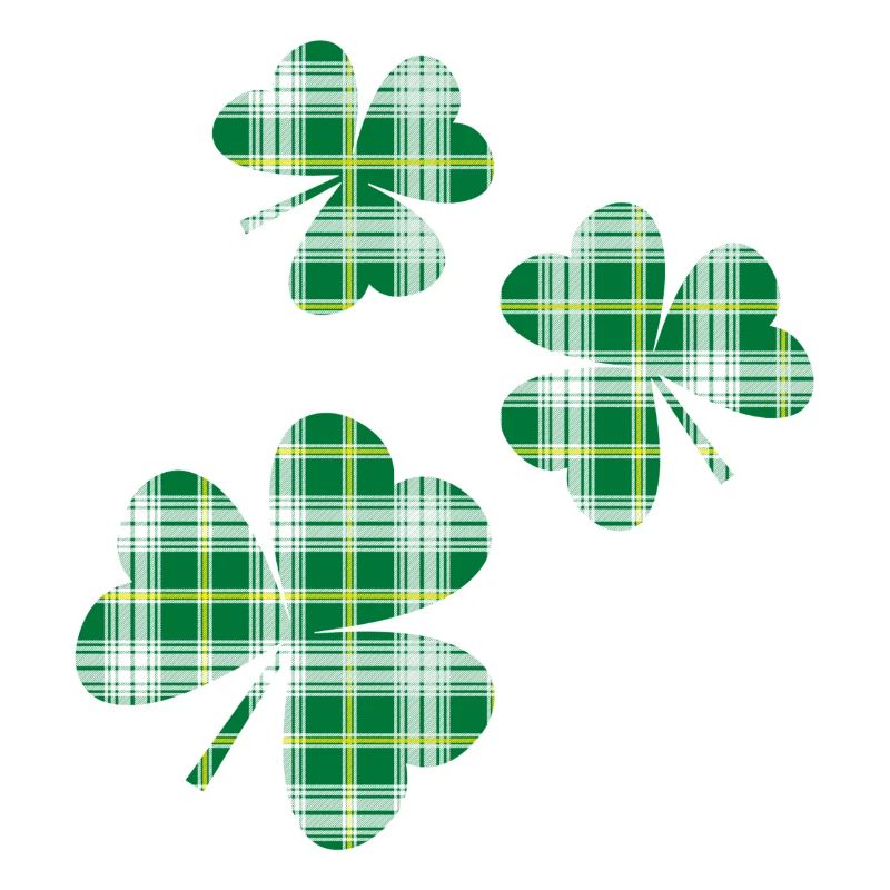 3 St. Patrick's Day Irish Tartan Shamrocks