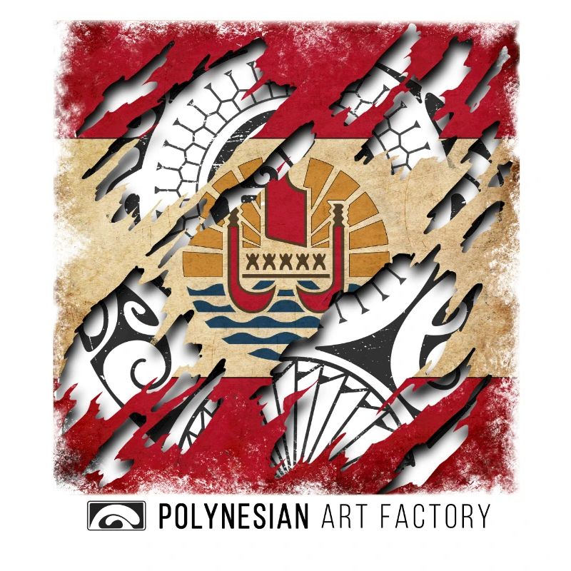 French Polynesia Flag Destroy