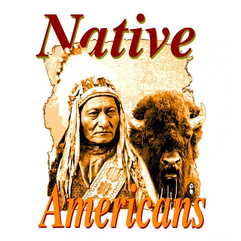 Native Americans - Sitting Bull mit Büffel