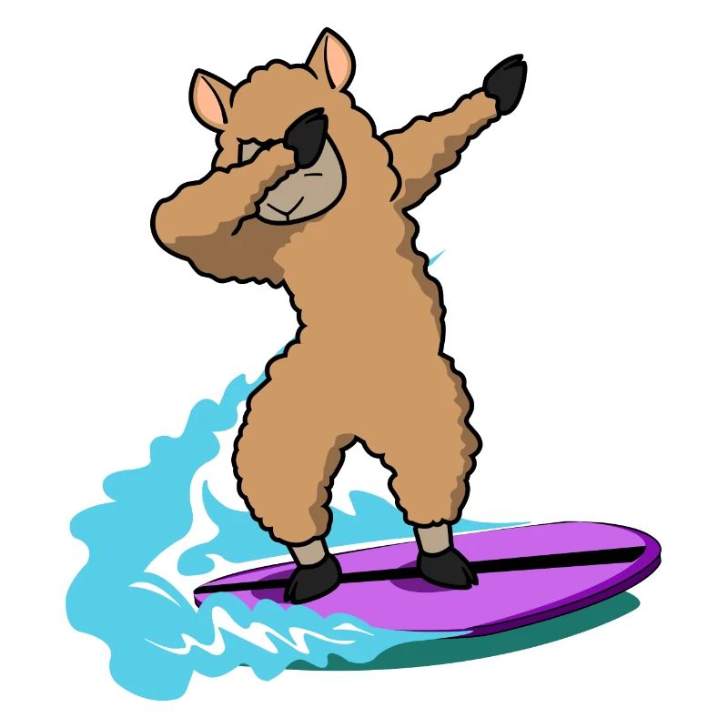dab dabbing lama surfing saying geschenkidee lamas