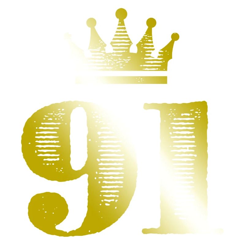 91 Number Crown Gold