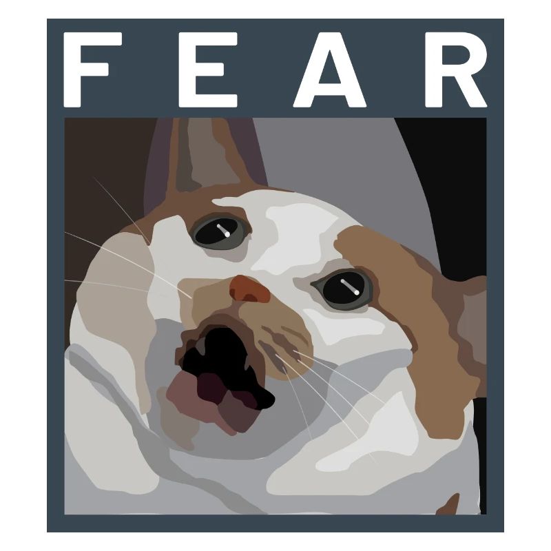 Scared cat Meme Illustration