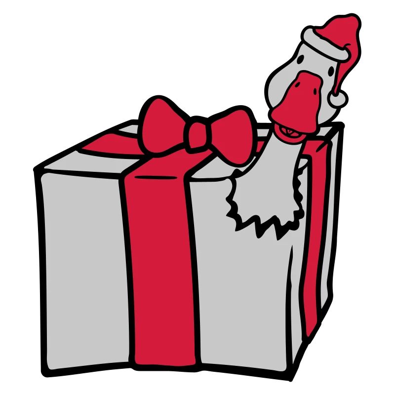 Gans platzt aus Geschenk