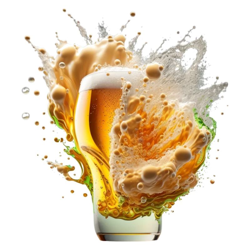 Beer explosion in the glass