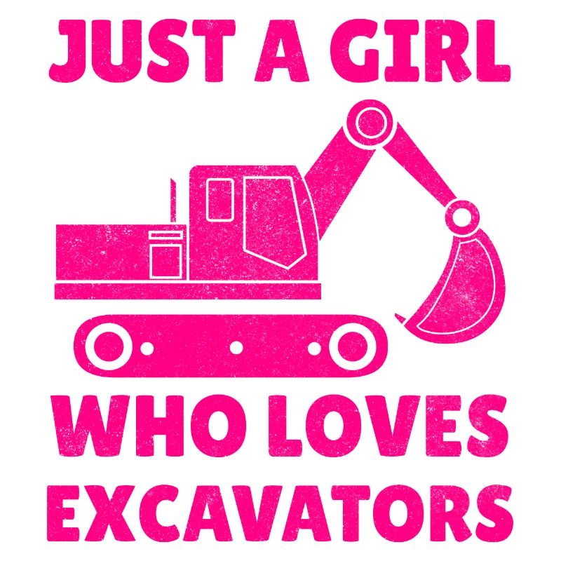 Excavator Construction Site Construction Worker Girl I Gift