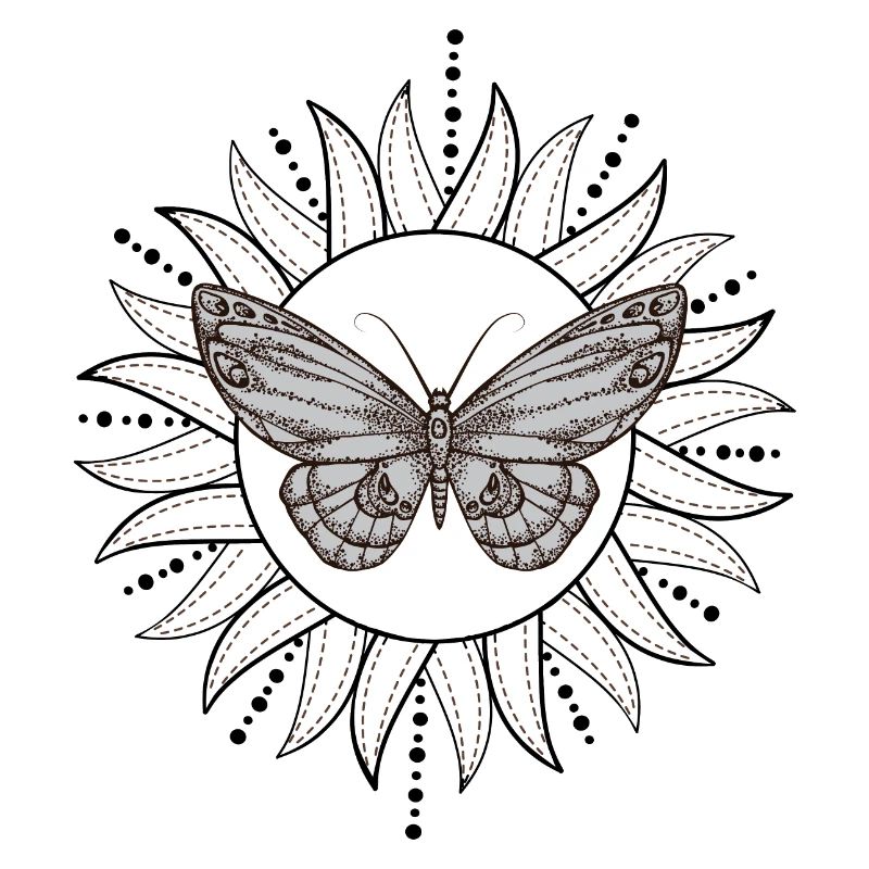 Butterfly with sun