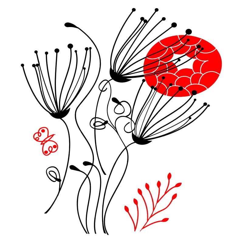 fleurs délicates en filigrane, Fleurs