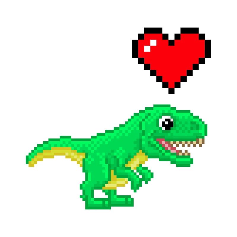 Pixel Love Dinosaurier