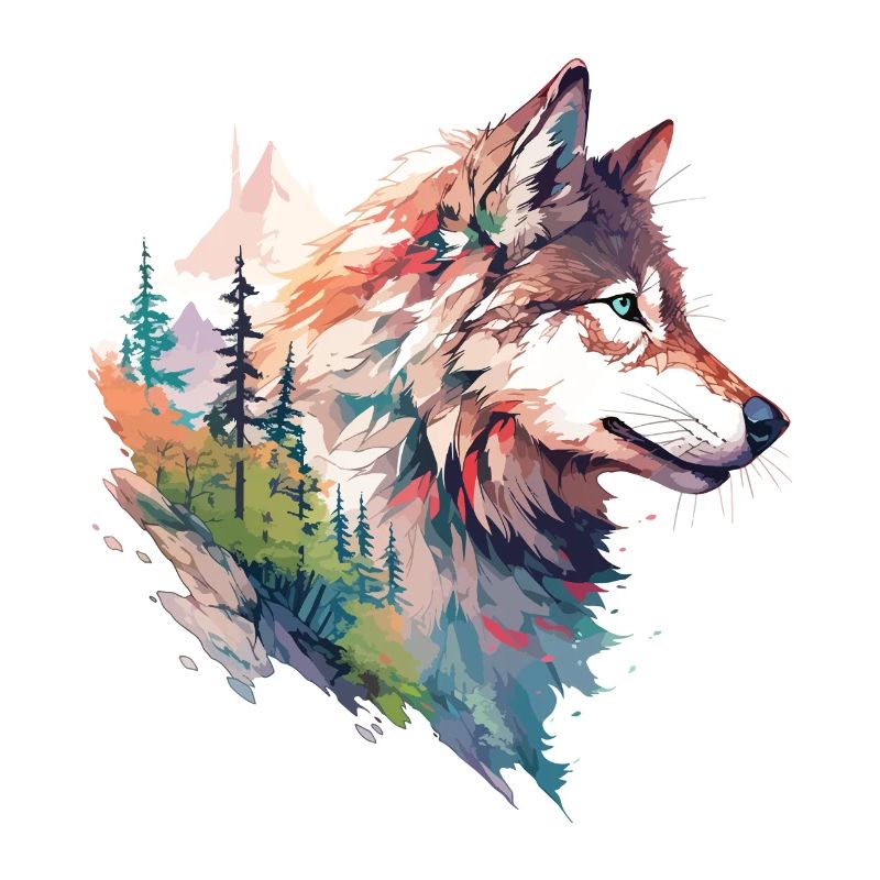 Wolf Wolf’s Head Nature Wilderness Adventure Art forestier