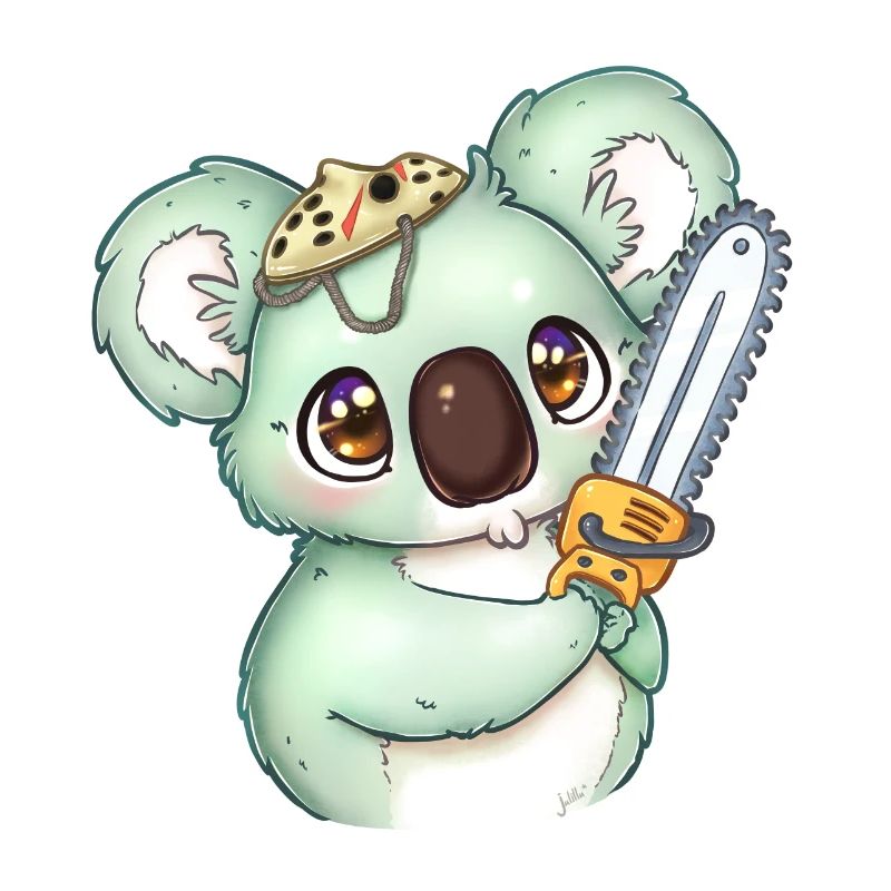 Koala mit Kettensäge