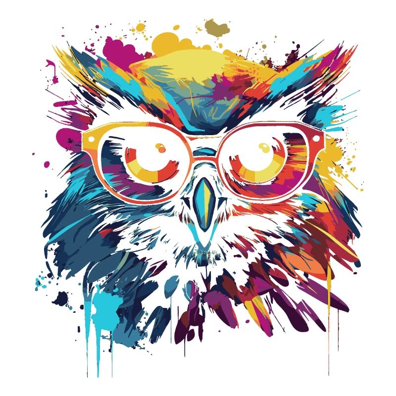 Lustige Eule mit Brille