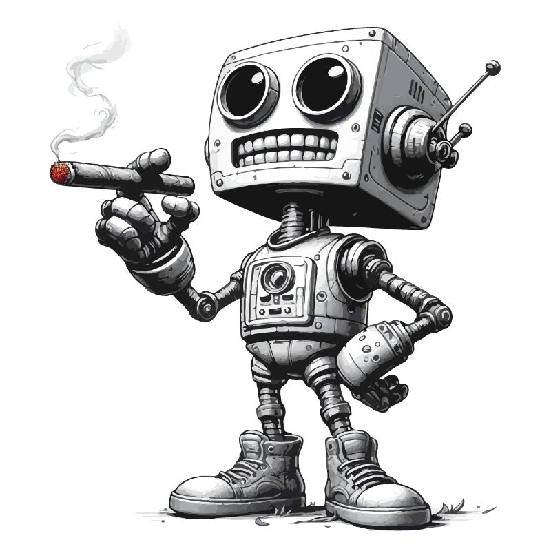Roboter mit Zigarre