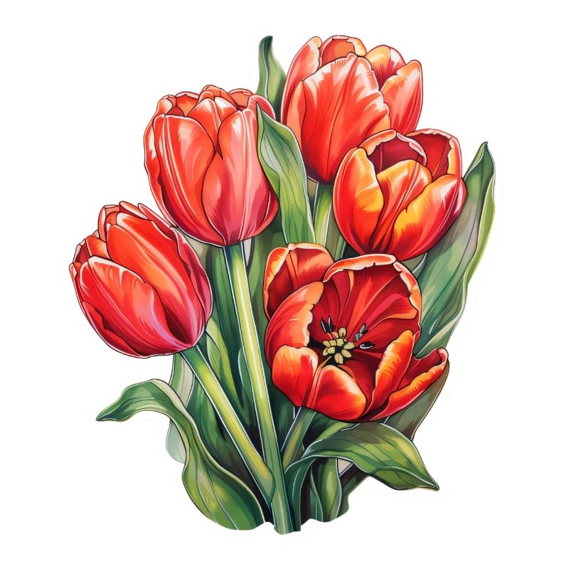 Tulips 5 Flowers