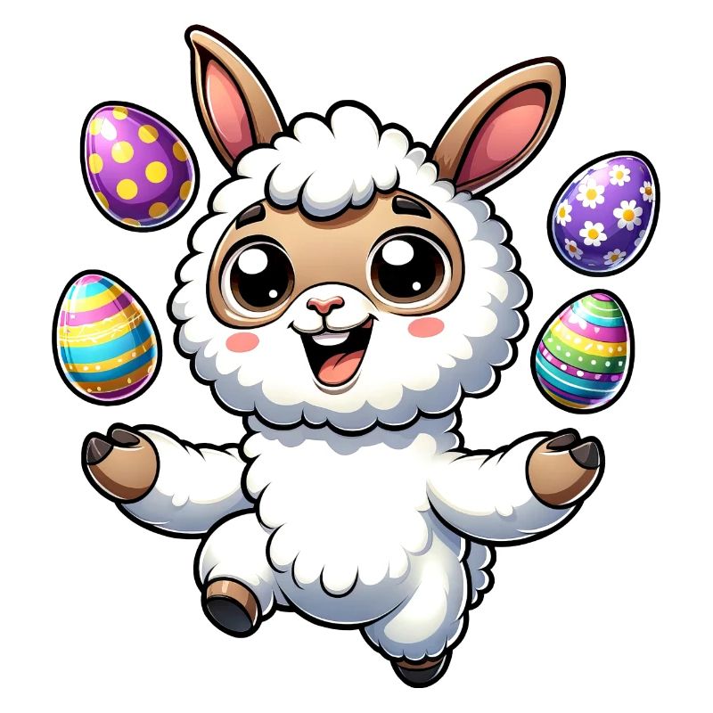 Easter Llama Juggling Easter Egg Juggling