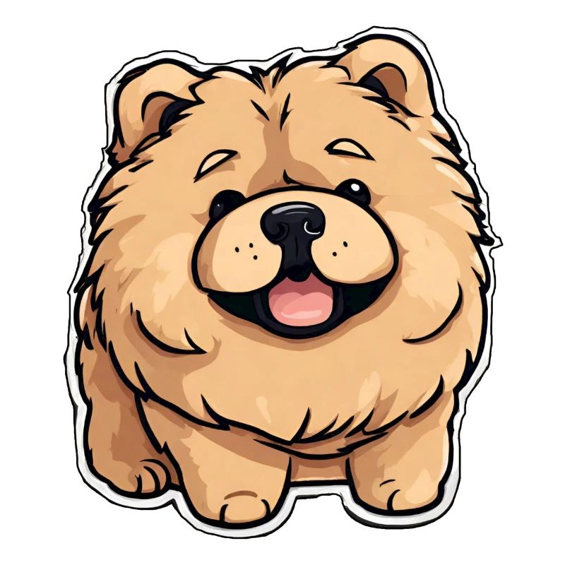 Chow Chow Comic Fluffy Dog Lion Dog
