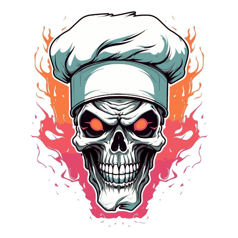 Skull with chef's hat