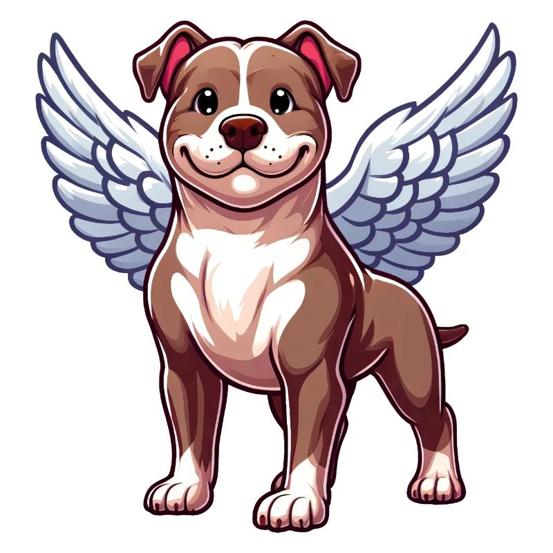 Pitbull Engel Hunde Flügel Design