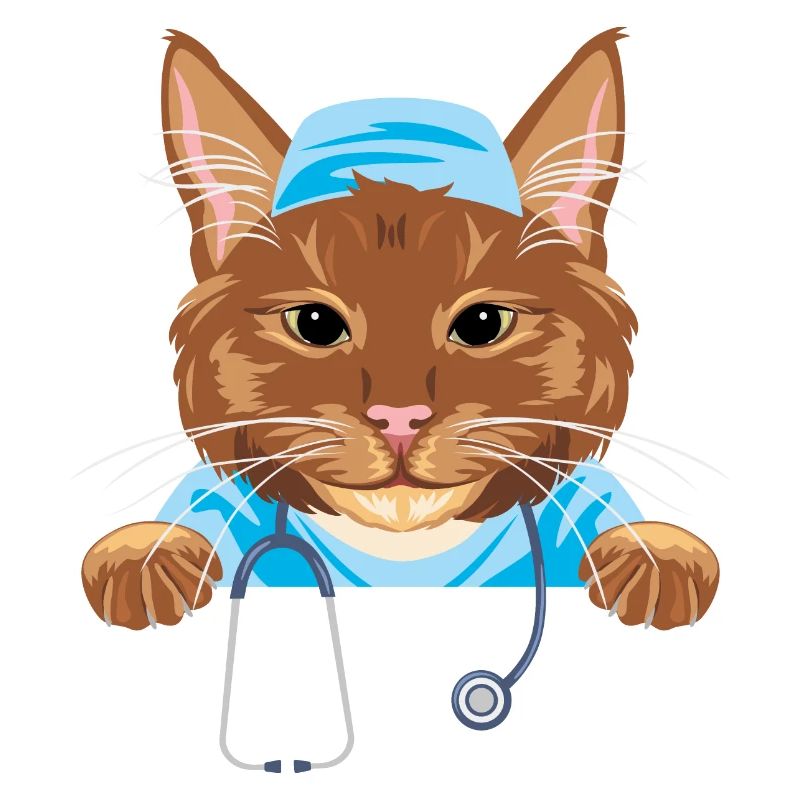 Mignon chat roux docteur