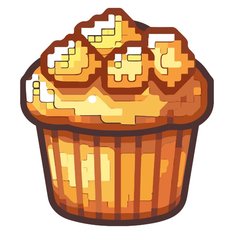 Cupkake Pixel Symbole Gâteau