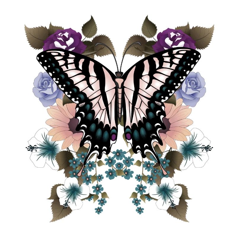 Butterfly dovetail with flowers