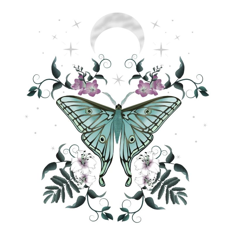 Vert papillon la nuit