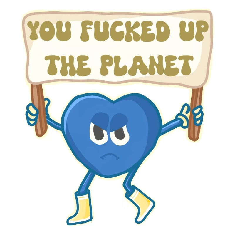 Climat activiste mascotte retro