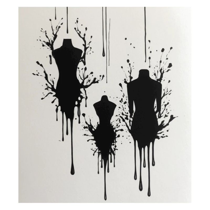 Mannequins with ink stains