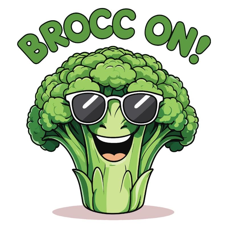 Broccoli with sunglasses - Funny vegetable design