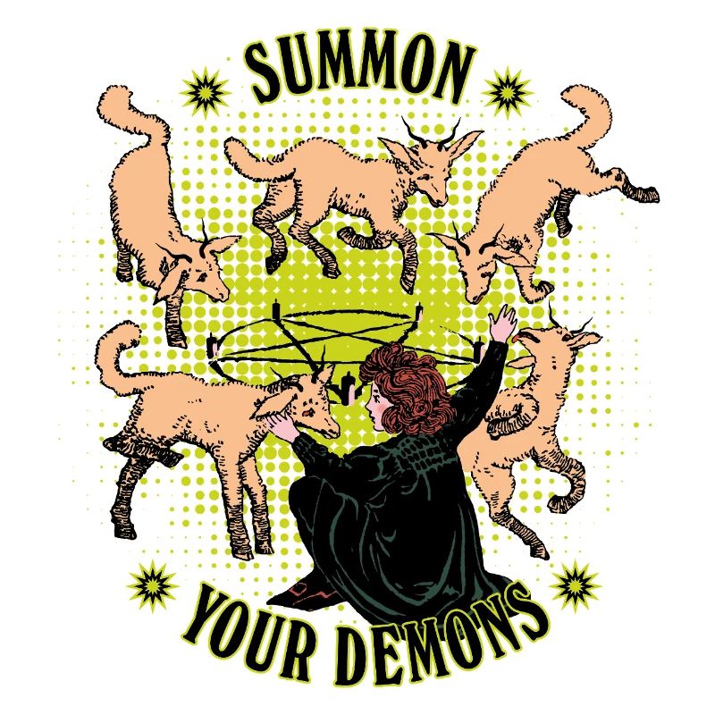 Retro-style demon summoning